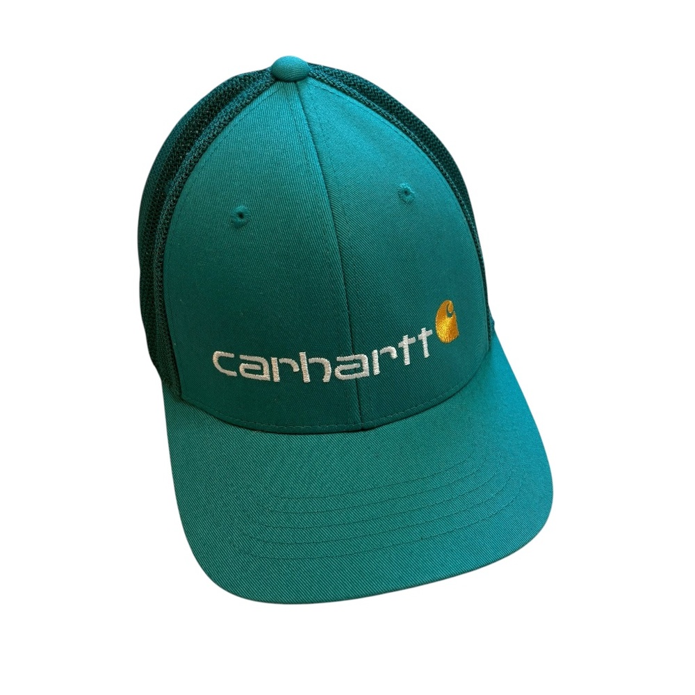Carhartt Green Force Rugged Flex Fitted Canvas Mesh-Back Logo‎ Graphic Cap M/L